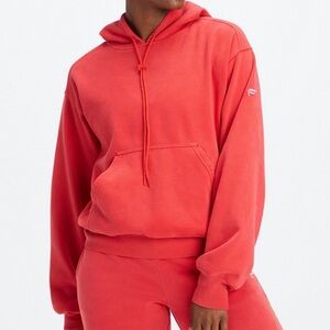FABLETICS Washed Electric Cherry Forever Fleece Hoodie Long Sleeve Pullover Sz S